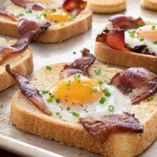 Sheet Pan Egg-in-a-Hole with Bacon