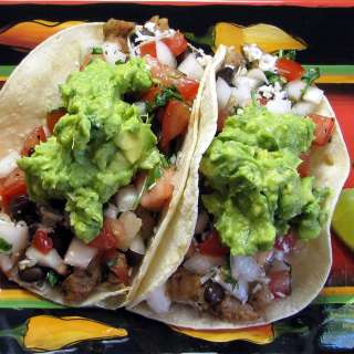 Pork Tacos with Fresh Pico de Gallo and Guacamole
