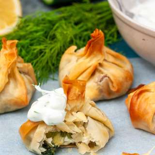 Mini Spinach And Feta Filo Parcels