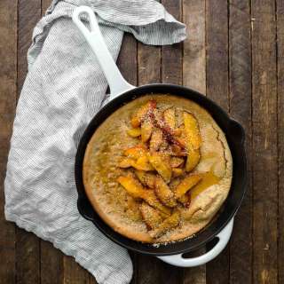 Multigrain Dutch Baby with Fresh Peaches