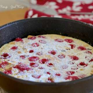 Raspberry Dutch Baby Pancake with Hazelnuts