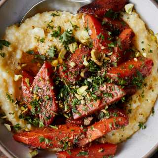 Berbere Butter Braised Carrots with Polenta