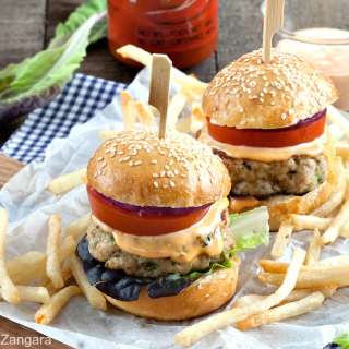 Asian Chicken Sliders with Sriracha Mayo