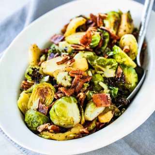 Maple-Roasted Brussels Sprouts with Bacon and Pecans
