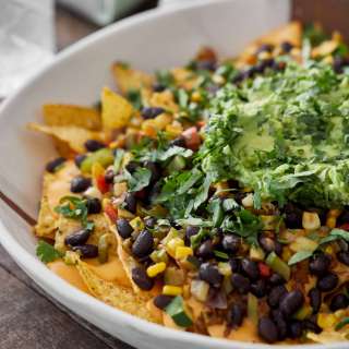 Summer Veg Nachos with Black Beans