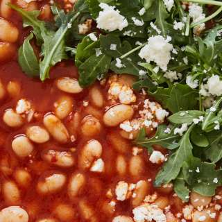Spicy White Bean Stew with Arugula