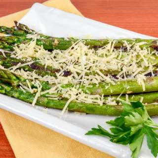 Pan Roasted Asparagus with Garlic and Parmesan
