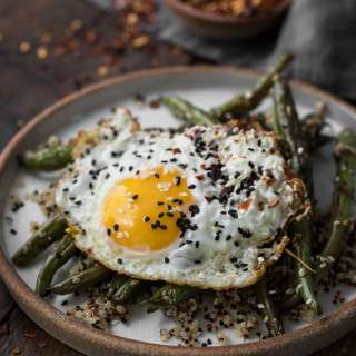 Sesame Green Beans with Quinoa and Eggs