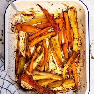 Honey Roasted Carrots And Parsnips