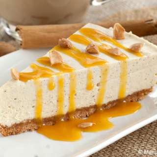 Chai Cheesecake with Pumpkin Butterscotch Sauce