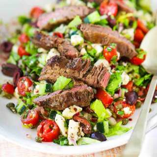Greek Salad with Grilled Steak
