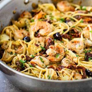 Mediterranean Pasta with Shrimp
