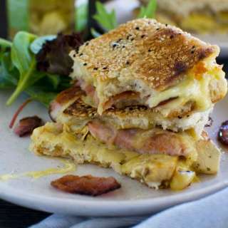 Toasted Ciabatta Sandwich With Artichokes and Bacon