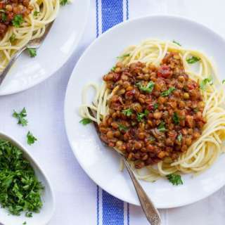 Vegan Lentil Mushroom Bolognese Sauce