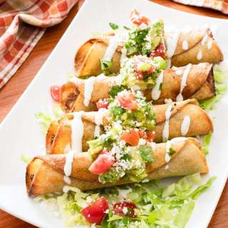 Shredded Pork & Refried Bean Taquitos