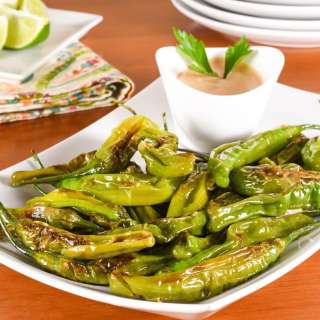 Blistered Shishito Peppers with Chipotle-Garlic Aioli