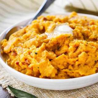 Pressure Cooker Mashed Butternut Squash with Pancetta and Sage