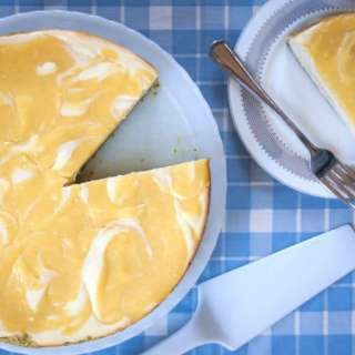 Passover Lemon Swirled Honey Cheesecake with Pistachio Crust