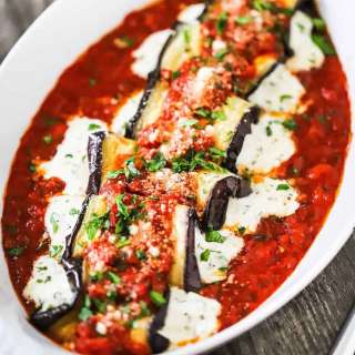 Baked Eggplant Rollatini with Ricotta