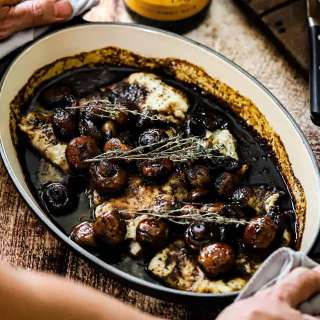 Seared Haddock with Mushroom Agrodolce