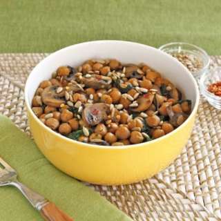 Chickpea, Spinach and Mushroom Sauté