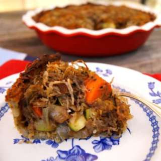 Potato Crusted Roasted Vegetable Pot Pie