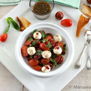 Tomato and Labneh Salad with Pomegranate Dressing