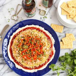 June's Layered Creamy Chili Shrimp Dip