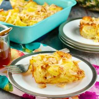Pineapple Bread Pudding with Pineapple Rum Sauce