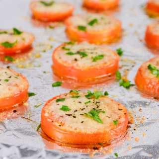 Baked Parmesan Tomato Slices