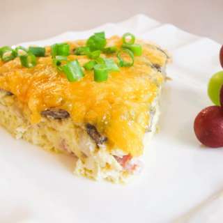 Ham, Mushroom, and Cheddar Frittata