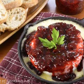 Baked Brie with Strawberry Jalapeno Jam