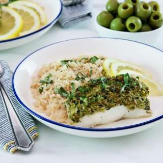 Basil Tapenade Baked Whitefish
