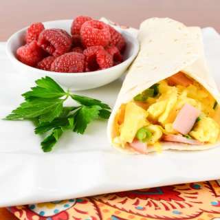 Egg, Ham, and Extra Sharp Cheddar Breakfast Wrap