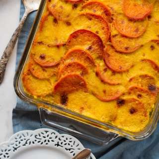 Sweet Potato Spinach Quinoa Gratin