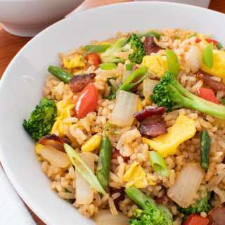 Vegetable Fried Rice with Bacon