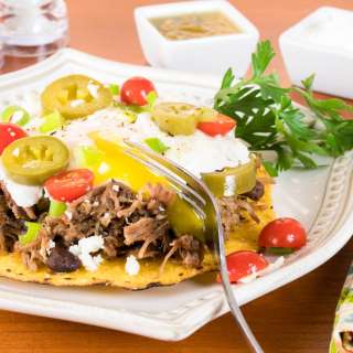 Pork Carnitas Breakfast Tostada