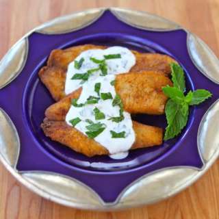 Crispy Fish with Greek Yogurt Mint Sauce