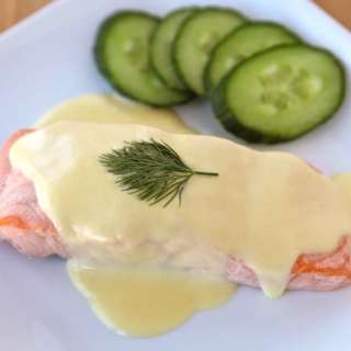 Poached Salmon with Mousseline Sauce