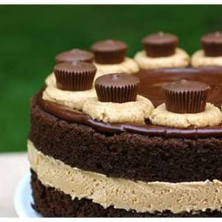 Chocolate Cake with Fluffy Peanut Butter Frosting