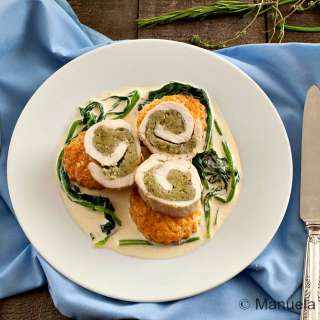 Herb filled Chicken Rolls with Puff Pastry