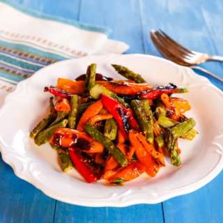 Roasted Sweet Mini Peppers and Asparagus