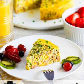Instant Pot Cheesy Sausage and Ham Frittata