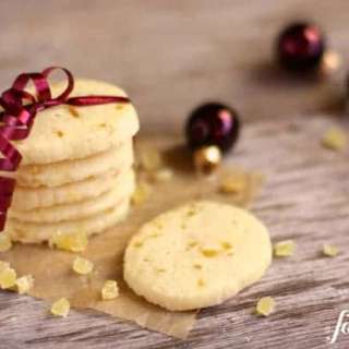 Candied Ginger Shortbread Cookies