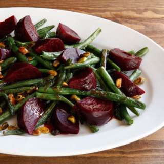 Green Bean Beet and Pistachio Salad