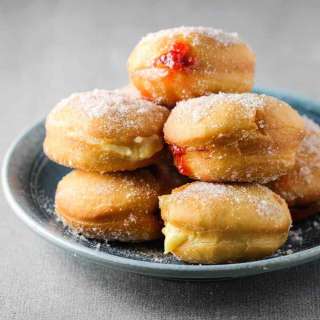 Jelly and Custard Doughnuts