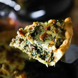 Deep-Dish Pizza with Sausage and Spinach