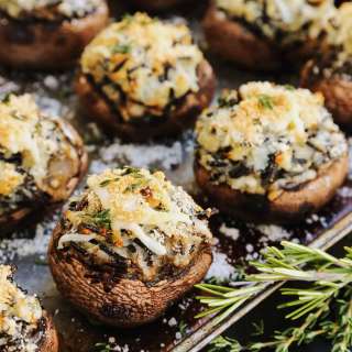 Mashed Potato and Wild Rice Stuffed Mushrooms