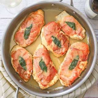 Chicken Saltimbocca with White Wine Sauce