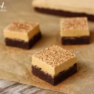 Espresso Brownies with Peanut Butter Marshmallow Frosting